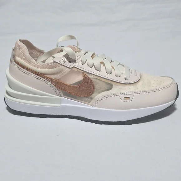 Nike Waffle One Essential Women's Sneakers - Light Soft Pink and Copper - Picture 2 of 5